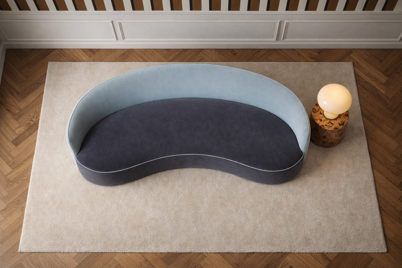 Serpentini sculptural daybed by Saint Objets French atelier Dubai